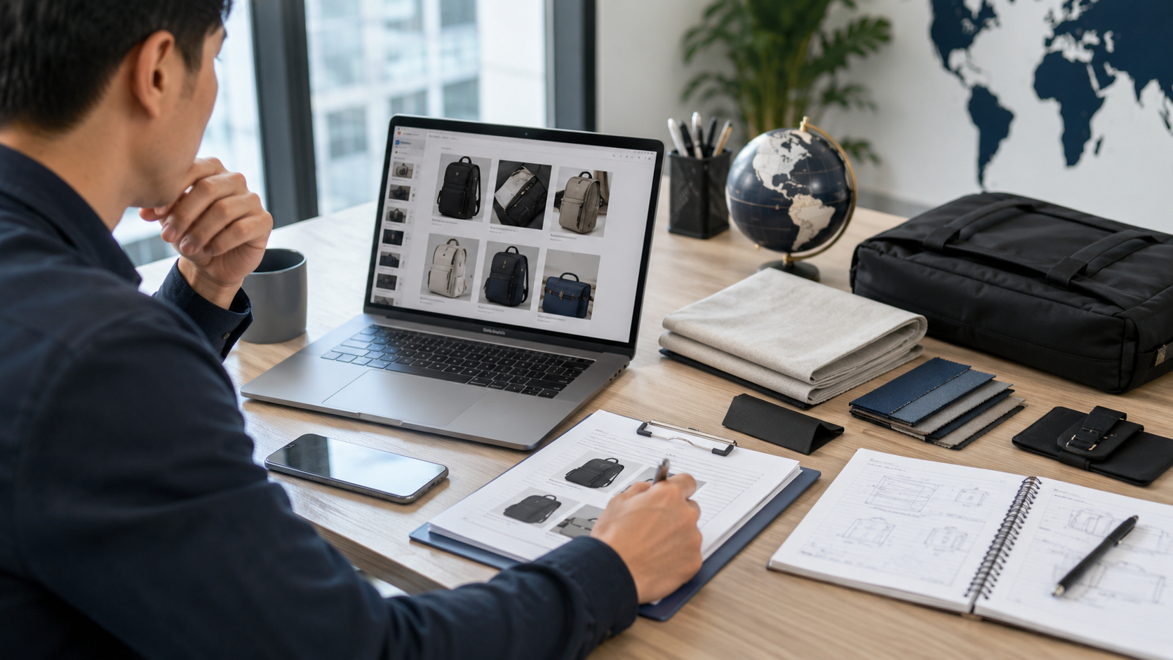 Buyer preparing a clear sourcing inquiry with product photos specifications and order notes